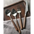 thumbnail image 2 of Vintage Walnut Wood Handle Silverware Set Service, Wood Handle Silverware Set, Natural Walnut Wood & Stainless Steel Flatware with organizer, Elegant Brushed Finished Brown/Silver Cutlery, 2 of 9
