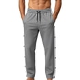 thumbnail image 2 of Mens Tear Away Sweat Pants With Snaps Full Open Down Sweatpant Casual Open Bottom Athletic Basketball Pant With Pocket, 2 of 7