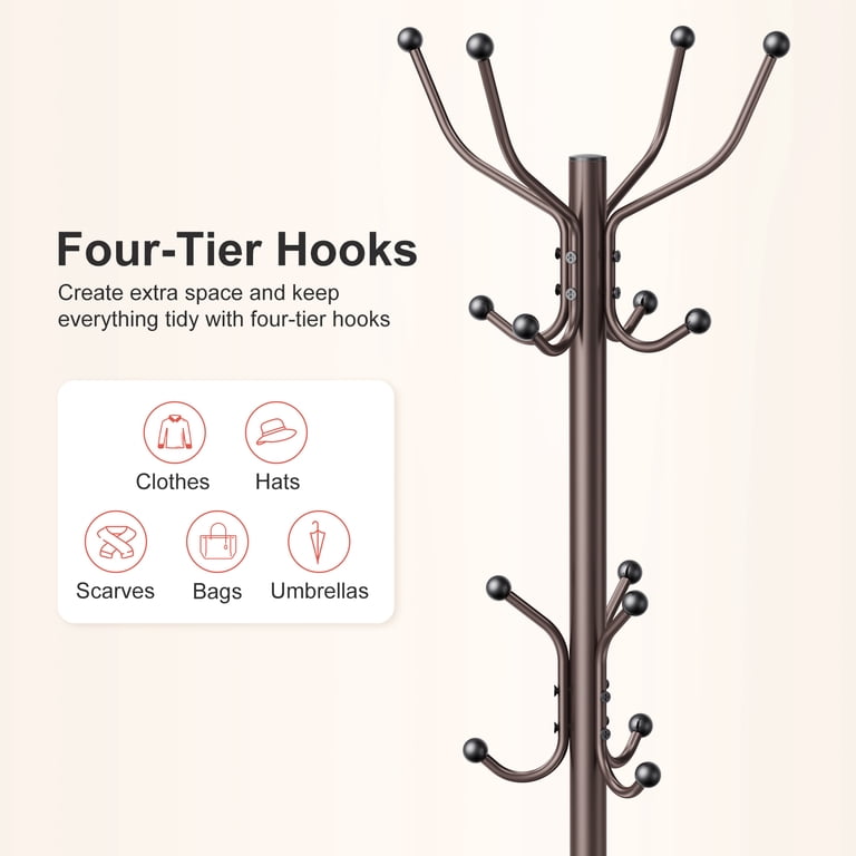 Freestanding Metal Coat Rack with 14 Hooks photo 2