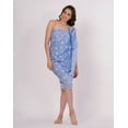 thumbnail image 2 of Indian Woman Cotton Pareo Sarong Hippie Hand Block Print Swim Bikini Cover Up Blue Floral, 2 of 2