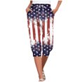thumbnail image 1 of Pantalones Capri Casual Elastic Tie Waist Loose Long Independence Day Pantalones de Mujer con Bolsillos, 1 of 6