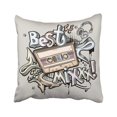 thumbnail image 1 of RYLABLUE Tape Best Mix Music Graffiti Arrow Star Audio Funky Retro 1980s Abstract Pillowcase Cover 18x18 inch, 1 of 1