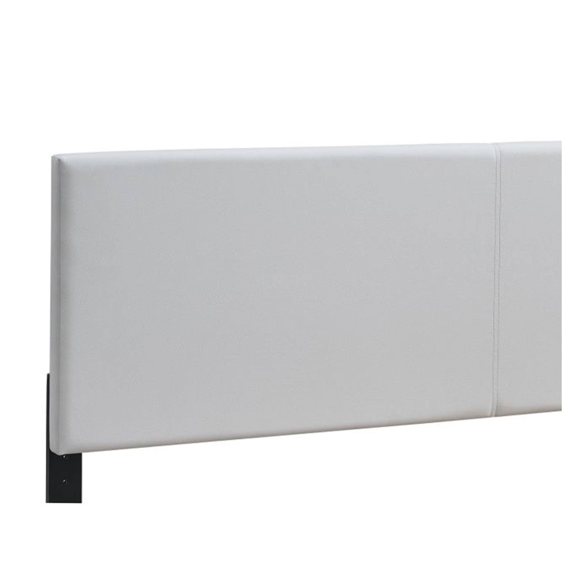 JERFIT Queen Upholstered Bed Frame with Adjustable Headboard, White Modern Platform Bed, No Box Spring Needed