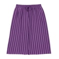 thumbnail image 7 of Ashirexll Women's Shorts Casual, Summer Shorts for Women, Fashion Casual Stripe Elastic Loose Pants Straight Wide Leg Trousers with Pocket Half Shorts Pants, 7 of 7