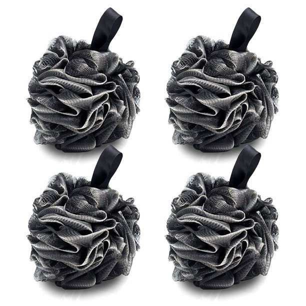 SHIYAO Loofah Charcoal Bath Sponge, Shower Bouquet, Extra Large Mesh