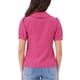thumbnail image 3 of BLUSA CHIC para Mujeres con Cuello Peter Pan, Manga Corta Abullonada, Camisa Retro XS Rosa Fucsia, 3 of 6