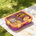 thumbnail image 5 of Portable Bento Box with 4 Independent Compartments, Leak-Proof Microwave-Safe Lunch Container, Food-Grade Material for Easter Decor, Perfect for Work/Travel, Easy to Clean and Carry, 10*8*2in, Orange, 5 of 7