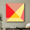 thumbnail image 2 of PixonSign Canvas Print Wall Art Red and Yellow Triangle Array Geometric Shapes Digital Art Modern Art Minimalist Colorful Multicolor Neon for Living Room, Bedroom, Office - 16"x16", 2 of 5