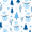Blue Simple Cartoon Snowmen, variant on FORMRS 1-Subject Spiral Notebook 8" x 5" College Ruled 60 Refillable Sheet A5 Hard Cover, 2 Pack, Christmas Ornaments Pattern