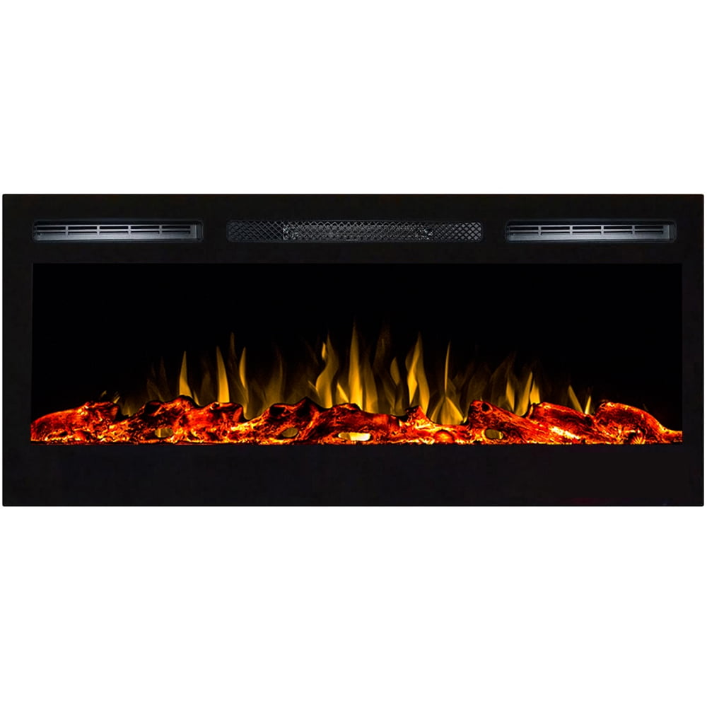 Gibson Living Madison 36 Inch Logs Recessed Wall Mounted Electric Fireplace