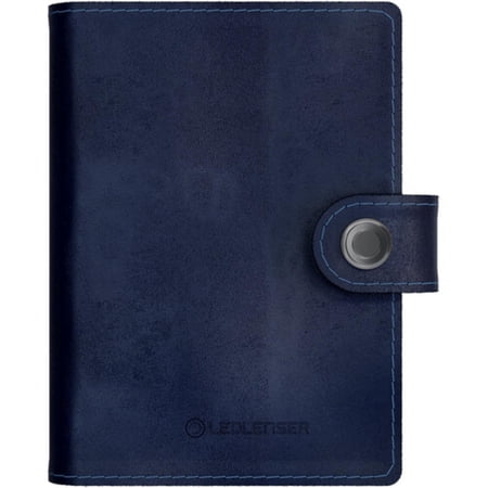 LEDLENSER Lite Wallet - Sleek Leather 150 Lumen RFID Blocker for Data Protection Midnight Blue