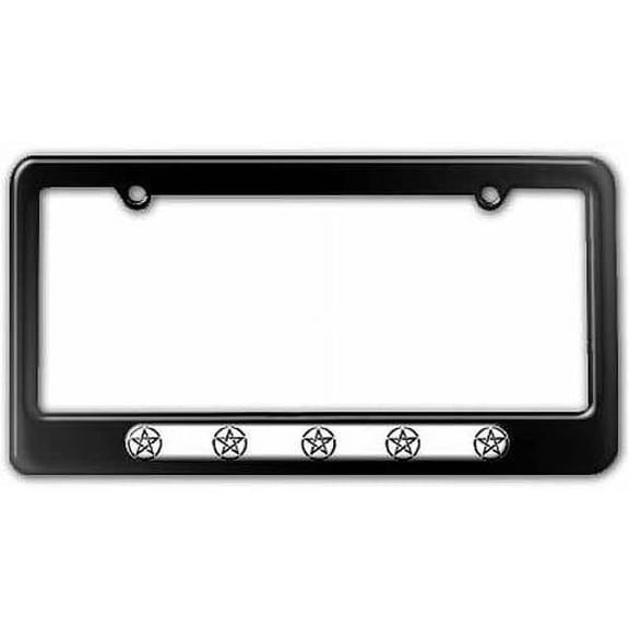 Pentagram, Wicca Witch License Plate Tag Frame, Multiple Colors