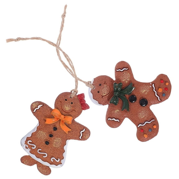 LEORX gingerbread hanging decor gingerbread man ornament Multi 2pcs