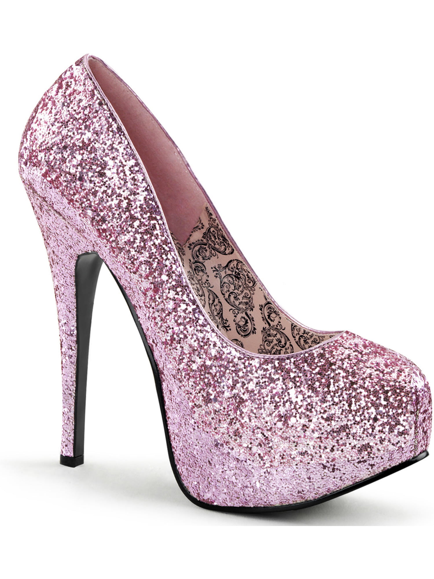 pink sparkly high heels