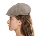 thumbnail image 2 of Women Sun HatsAcrylic Fiber Newsboy Cap for Men Classic Vintage Cabbie Hat Elastic Flat Beret Cap, 2 of 4