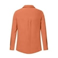 thumbnail image 6 of Women's Blouses Shirts Cotton Long Sleeve Botton Down Shirts for Women Orange XXL, 6 of 6