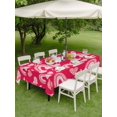 thumbnail image 3 of Outdoor Tablecloth with Umbrella Hole and Zipper, Valentine's Day Rectangle Table Cloth 60x84 Inch Waterproof Tablecloth, Red Rainbow Love Heart Polka Dots Spring Picnic Table Cover for Patio Camping, 3 of 7