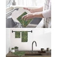 thumbnail image 6 of Botanical Birds Kitchen Dish Towels for Drying Dishes Set of 4, Art Abstract Leaves Green Waffle Weave Microfiber Terry Hand Tea Bathroom Towels Quick Dry & Absorbent Towel 12x12, 6 of 7