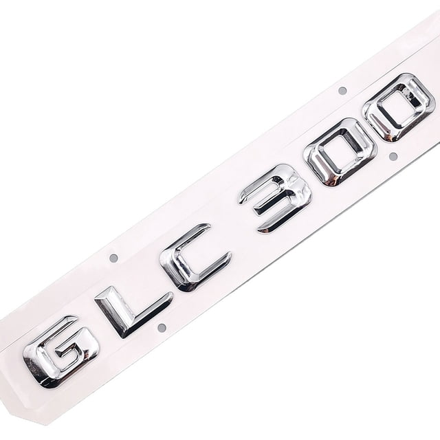 ZWEIP Car Rear Tail Emblem Number Letters Car Sticker For Mercedes Benz GLC300 GLC 300 Chrome Silver/ Matte Black