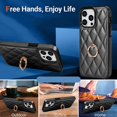 thumbnail image 2 of for iPhone 14 Pro Max Case Stand, Kickstand Mental Ring Elegant Luxury Leather for iPhone 14 Pro Max Case, Full Body Protection iPhone 14 Pro Max Case for Girls Women -Black, 2 of 14