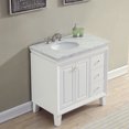 thumbnail image 2 of Silkroad Exclusive V0320WW36L 36 in. Carrara White Marble Top Single Sink Bathroom Vanity, 2 of 5