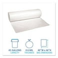 thumbnail image 2 of Boardwalk Low-Density Waste Can Liners, 45 gal, 0.6 mil, 40" x 46", White, 25 Bags/Roll, 4 Rolls/Carton, 2 of 3