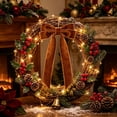 thumbnail image 4 of OCCOA Velvet Bow Christmas Tree Wreath Decorative Pre-Tied Ribbon Ornament for Door Mantel Window Gift Wrapping Home Party Decor Xmas Present, Brown, 4 of 6