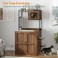 thumbnail image 6 of HOOBRO All-in-One Cat Tree with Litter Box Enclosure, Hidden Cat Litter Box Enclosure Furniture, Cat Tower with Litter Box Cover, Versatile Cat Condo with Scratching Mat, Walnut WL68UMZ03, 6 of 13