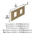 thumbnail image 5 of Amerock Medora 3-11/16 inch (94mm) Length Rectangle Golden Champagne Cabinet Knob Backplate, 5 of 6