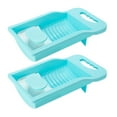thumbnail image 1 of BRIGHTFUFU Laundry Clothes Board 2Pcs Blue PP Rectangular Washboard 12.6x3.3in for Housework, 1 of 8