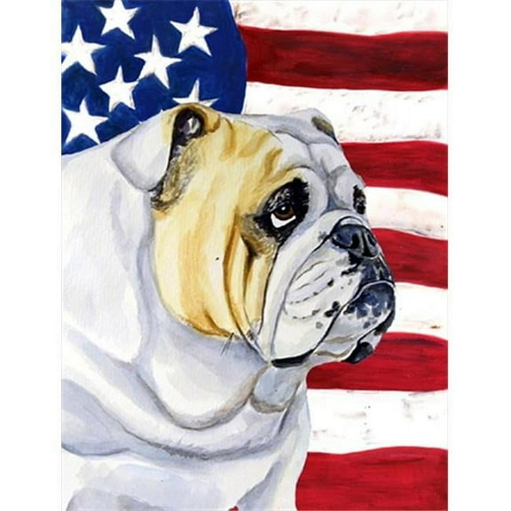 11 x 15 in. USA American Flag with English Bulldog Garden Size Flag