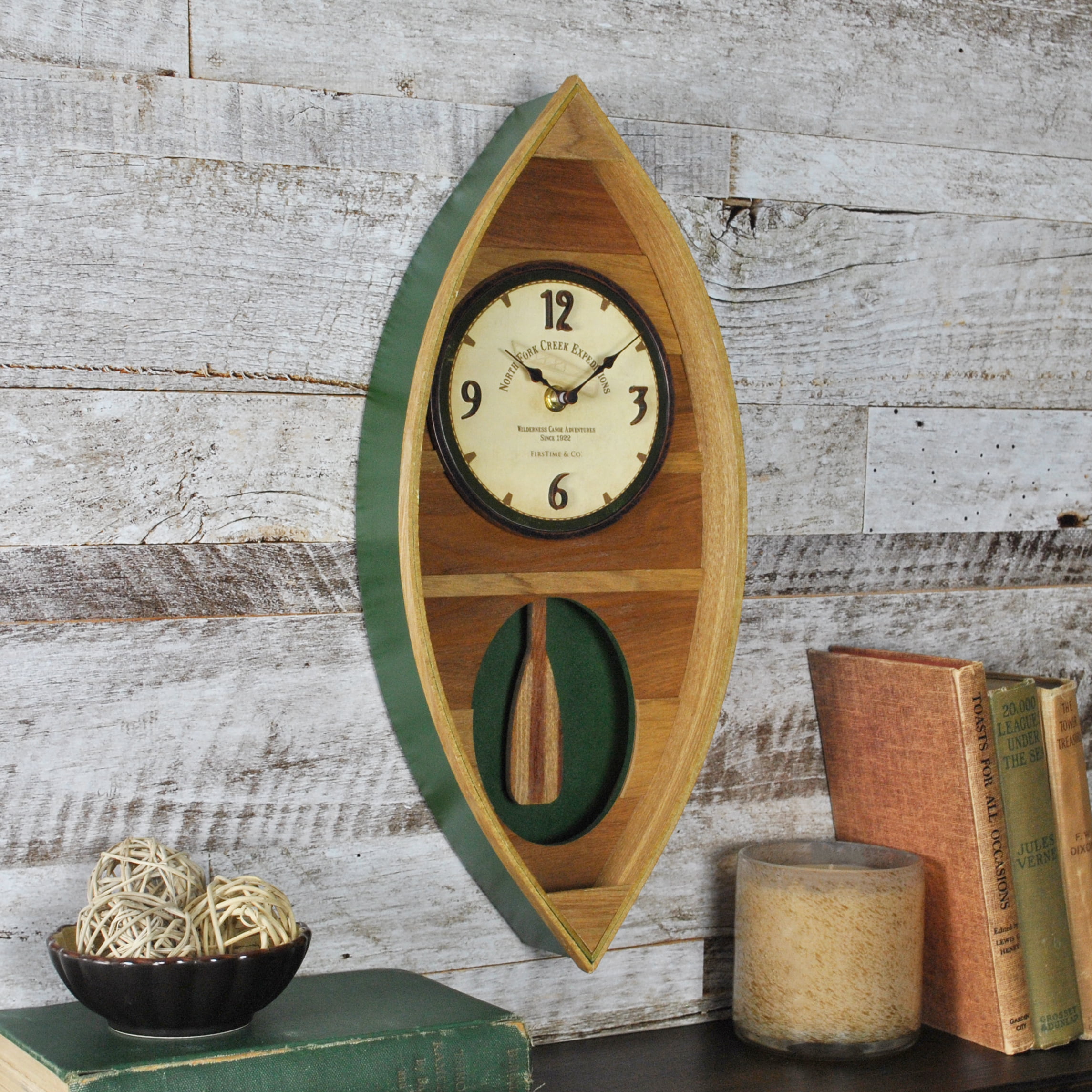 J&D Best Pendulum Wall Clock, Silent Decorative Wood Clock with 