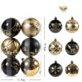 thumbnail image 3 of 6 piezas/caja de bolas navideñas decorativas para árbol de Navidad, adorno colgante pintado a mano de 6 cm, regalo de Año Nuevo en blanco y negro para vacaciones, 3 of 5