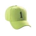 thumbnail image 3 of Daxton Structured Baseball Hat Cap Curved Visor Custom Team Number - Lime Hat, Black 1, 3 of 4