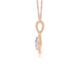 thumbnail image 2 of ANGARA Natural Diamond Love Knot Pendant in 14K Rose Gold for Women (Size-4.1mm | Color-K | Clarity-I3) | April Birthstone, Birthday, Anniversary, Jewelry Gift for Women | Natural Diamond Necklace, 2 of 7