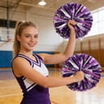 thumbnail image 4 of Dserhfy 2 Pcs Cheerleader Pom Poms Metallic Holographic Cheer Pom Poms with Handle Ring for Sports Team Spirit Party Squad Dance Training, 4 of 8