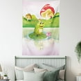thumbnail image 4 of Animal Decor Wall Hanging Tapestry, Illustration of Cute Frog on Water Lily with Mushrooms on the Background Nature Lake Art Print, Bedroom Living Room Dorm Accessories, 60 X 80 Inches, by Ambesonne, 4 of 5