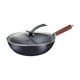 thumbnail image 2 of Hogar de hierro fundido Home Wok Pan restaurante Multipurpose Stovetop utensilios de cocina sartén de aguas fritas para verduras al lento Con tapa de vidrio, 2 of 8
