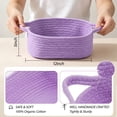 thumbnail image 2 of Lumikrypt 3 Pack Woven Basket with Gift Bags and Ribbons, 12" x 8" x 5" Empty Gift Basket with Handles, Small Rope Basket for Storage, Purple, 2 of 7