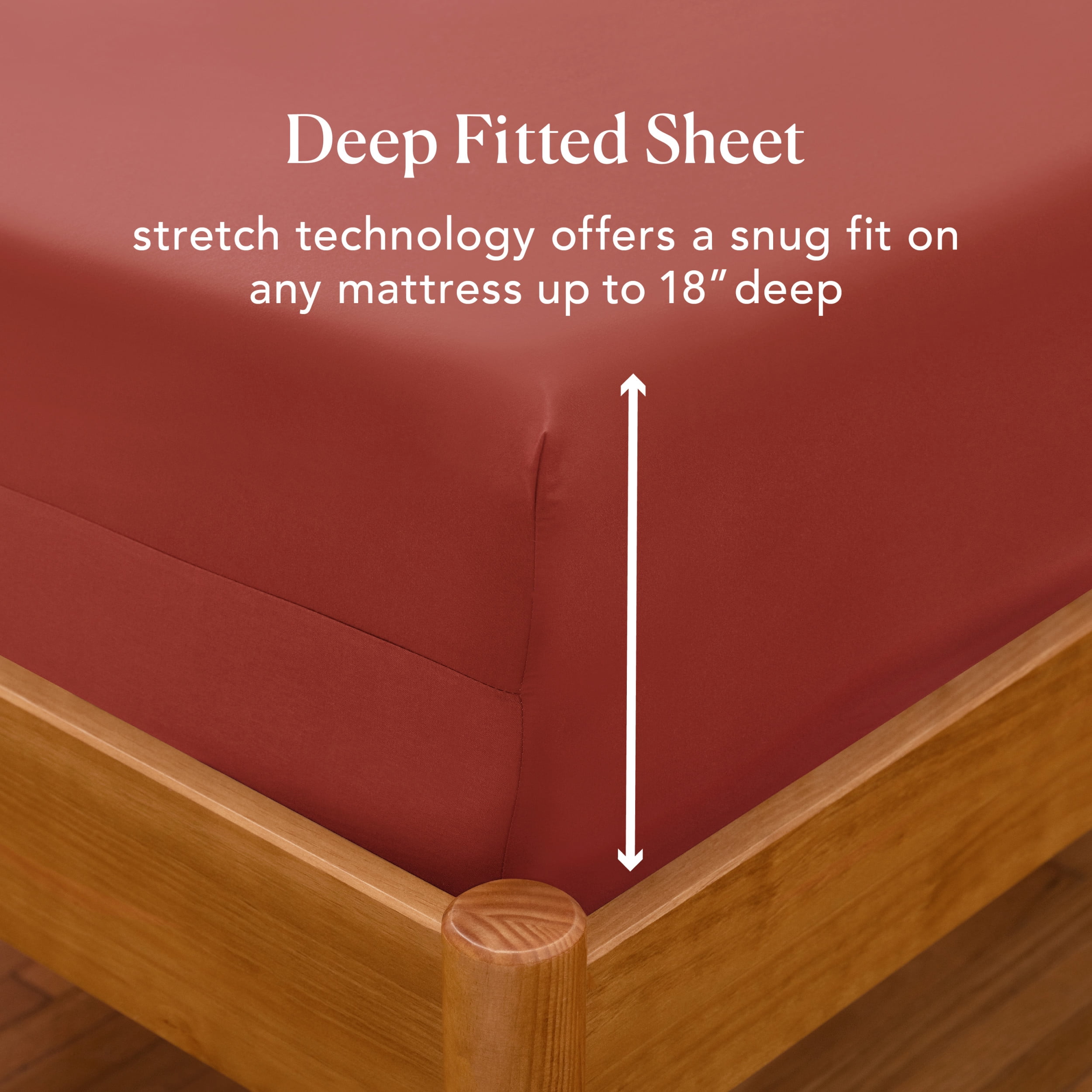 Better Homes & Gardens 400 Thread Count Hygro Cotton Bed Sheet Set, Queen, Rusty Brick