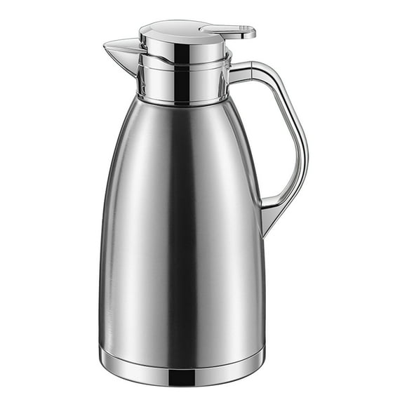 Stainless Steel Thermal Carafe With Lid 2.3 L Capacity Leak Proof Spout Built In Filter For Coffee Tea Water