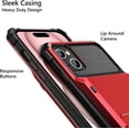 thumbnail image 4 of Case Compatible with iPhone 15 with Card Holder 4-Card Dual Layer Heavy Duty Shockproof Wallet Case Hidden Flip Card Slot Protective Hard Shell Back Cover Case for iPhone 15, 6.1 Inch Red, 4 of 14