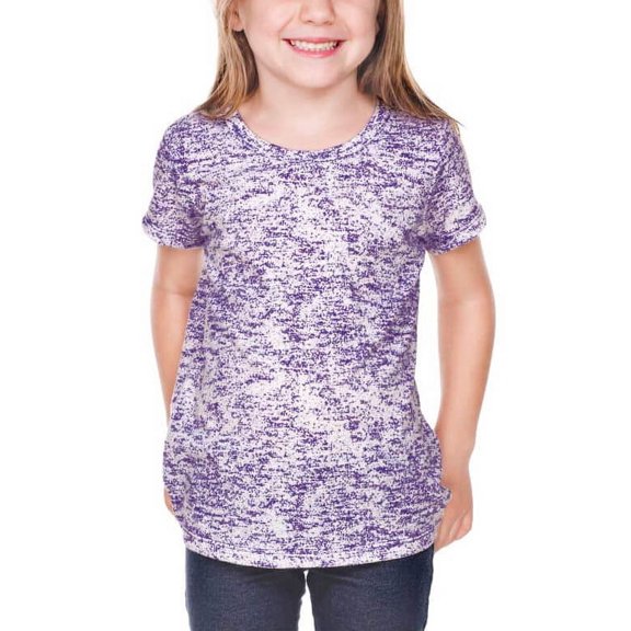 Kavio! Girls 3-6X Static Jersey Print Crew Neck Short Sleeve Grape 6X
