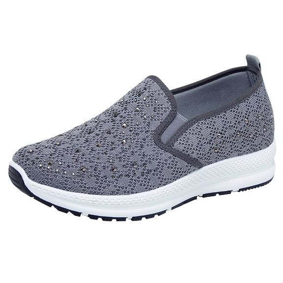 Black and Friday Clearance under $5 asdoklhq Sneakers for Women,Fashion Women Solid Color Flying Shoes Casual Mesh Lacing Pumps Flat Sequins Sports Shoes