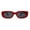 Red Black, variant on Womens Mod Square Clout Style Rectangle Plastic Sunglasses Red Black