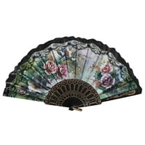 kjfeif Foldable Fan Handheld Fabric Bamboo Fan Chinese Vintage Style Hand Held Folding Fans for Party Wedding Dancing Decoration