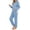 *Light Blue, variant on VBVC Women's Zip Up Hoodie Onesie Jumpsuit , Casual Long Sleeve Romper For Women , Ladies' Soft Fall Winter Pajamas with Pockets, S-2XL