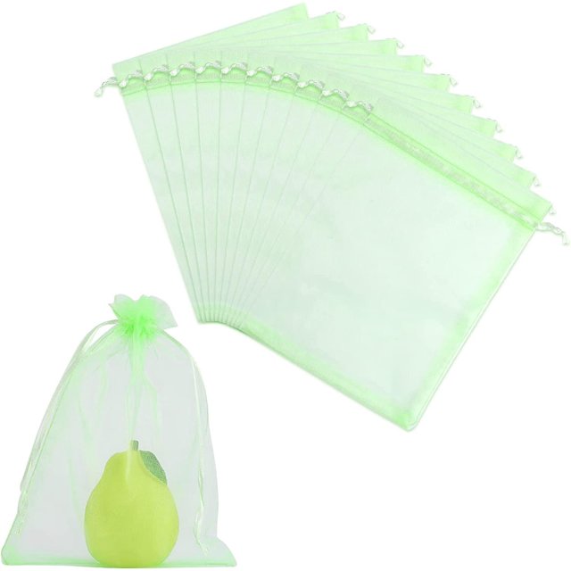 Jinxiu Bolsas de protección de frutas, bolsas de frutas con cordón de 6 x 8 pulgadas Bolsa de malla de frutas transpirable para proteger frutas de pájaros e insectos (100 piezas, verde) Kuyhfg Bienvenido a Kuyhfg
