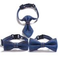 thumbnail image 1 of Collier pour Animaux de Compagnie Denim Simple: 3PCS Réglable Cou Chien Cravate Collier Chat Noeud Papillon Col, 1 of 10