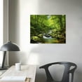 thumbnail image 3 of ARISTURING Canvas Print Wall Art River Through The Green Forest Nature Wilderness Photography Modern Art Rustic Scenic Colorful Multicolor for Living Room, Bedroom, Office - 20x16 inch, 3 of 4